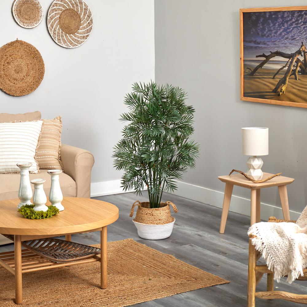 Parlor Palm Artificial Tree in Boho Chic Handmade Cotton. Picture 4