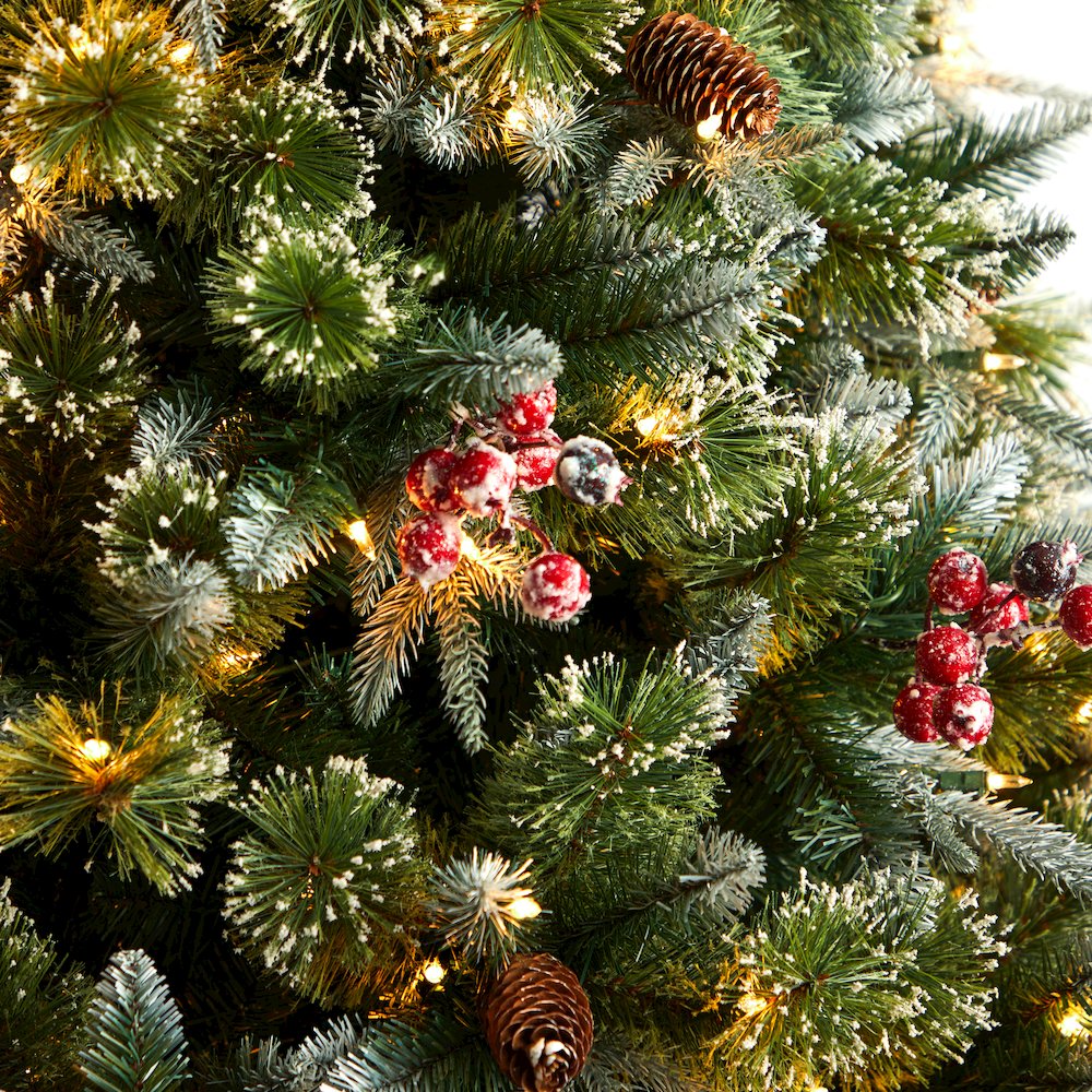 7.5ft. Snow Tipped Aspen Spruce Pre-Lit Christmas Tree with 450 LED lights. Picture 4
