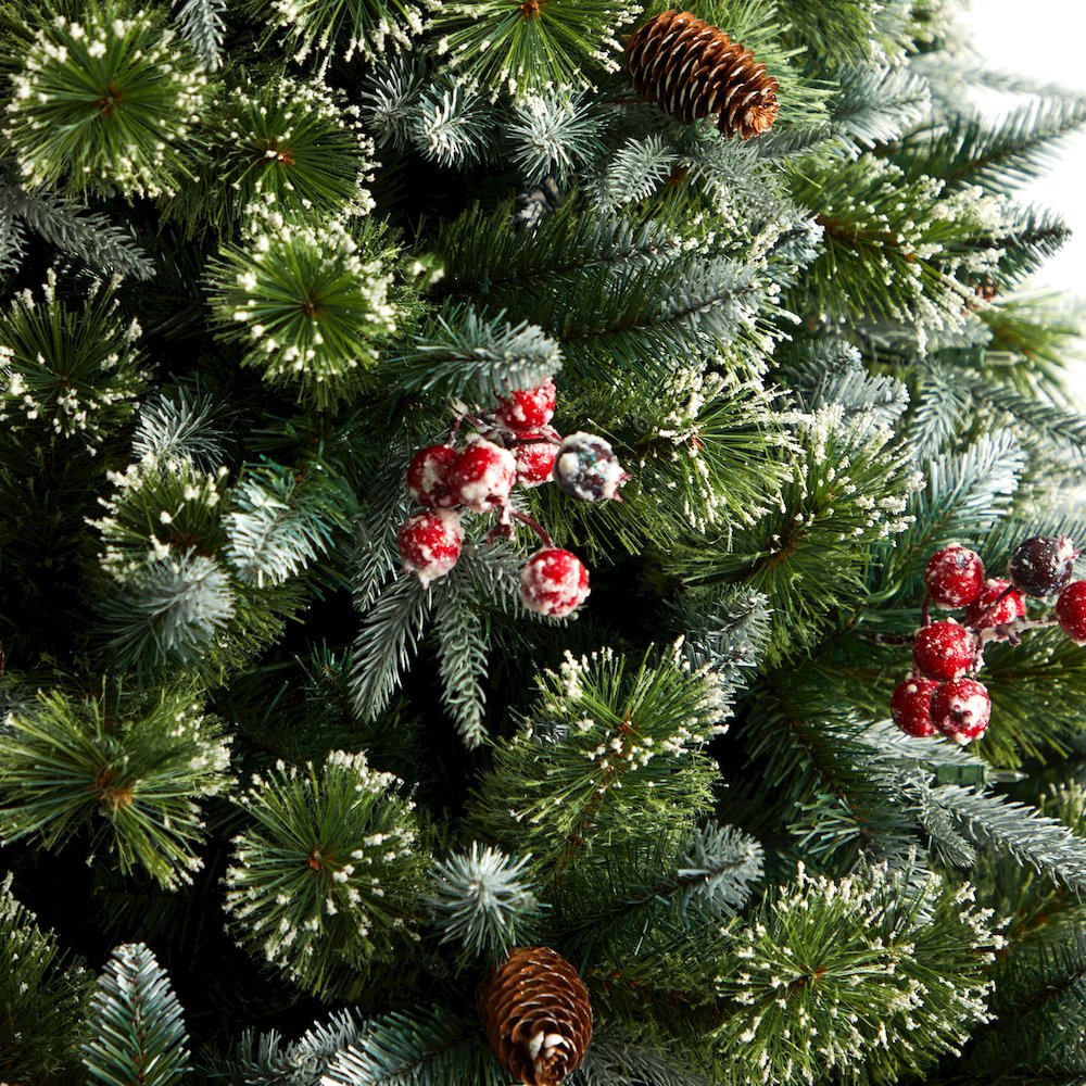 7.5ft. Snow Tipped Aspen Spruce Pre-Lit Christmas Tree with 450 LED lights. Picture 5