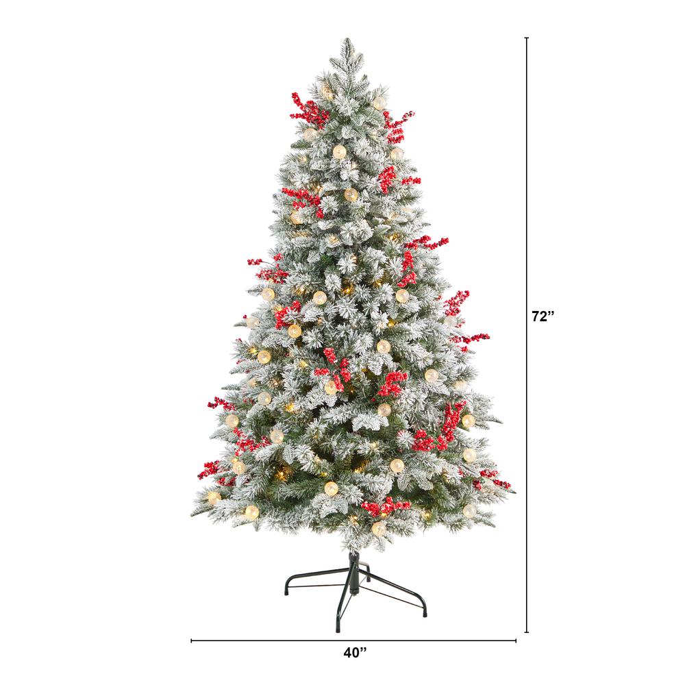 6ft. Snow Tipped Norwegian Christmas Tree with LED Lights. Picture 3
