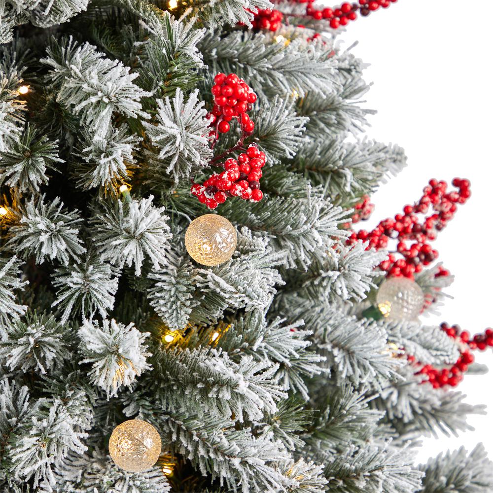 6ft. Snow Tipped Norwegian Christmas Tree with LED Lights. Picture 4