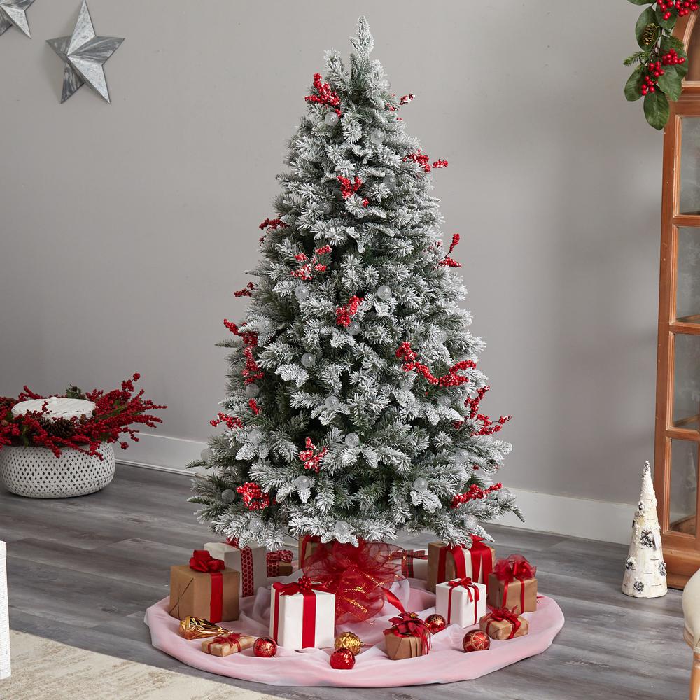 6ft. Snow Tipped Norwegian Christmas Tree with LED Lights. Picture 7