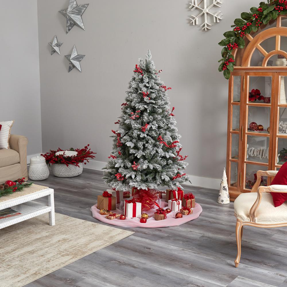 6ft. Snow Tipped Norwegian Christmas Tree with LED Lights. Picture 9