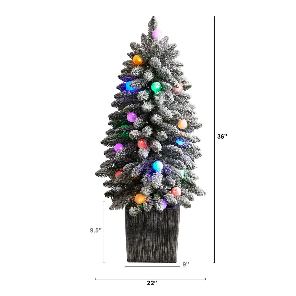 Flocked Highland Fir Artificial Christmas Tree with 127 Bendable Branches. Picture 2