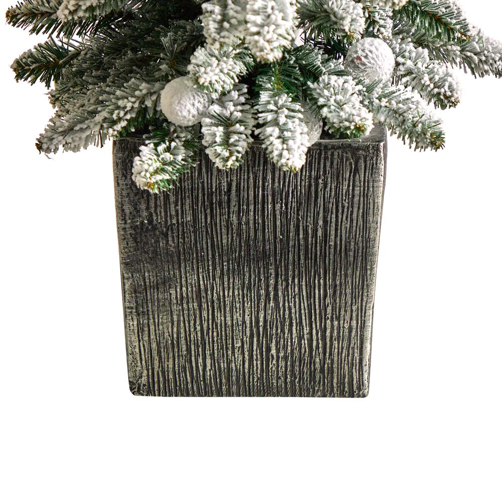 Flocked Highland Fir Artificial Christmas Tree with 127 Bendable Branches. Picture 6