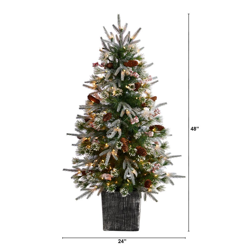 Frosted Artificial Christmas Tree Pre-Lit with 105 LED lights. Picture 2