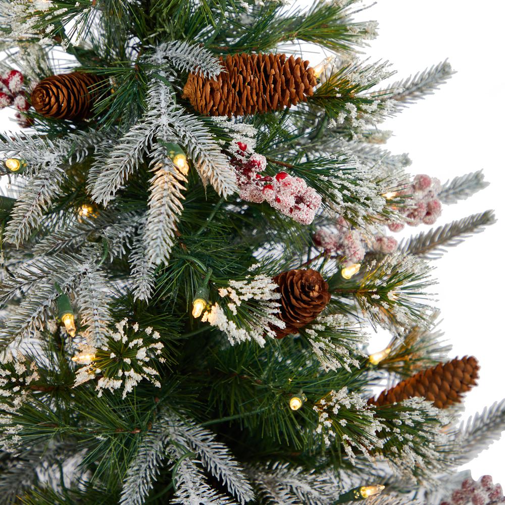 Frosted Artificial Christmas Tree Pre-Lit with 105 LED lights. Picture 4