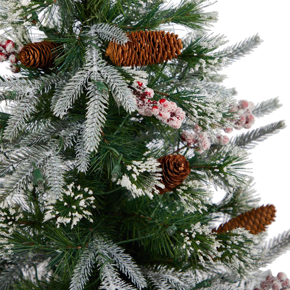 Frosted Artificial Christmas Tree Pre-Lit with 105 LED lights. Picture 5