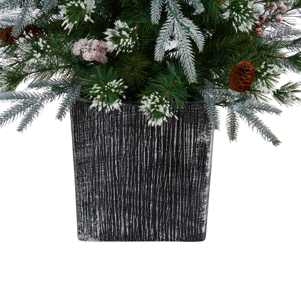 Frosted Artificial Christmas Tree Pre-Lit with 105 LED lights. Picture 6