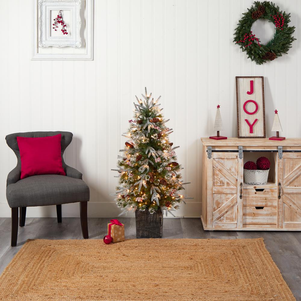 Frosted Artificial Christmas Tree Pre-Lit with 105 LED lights. Picture 9