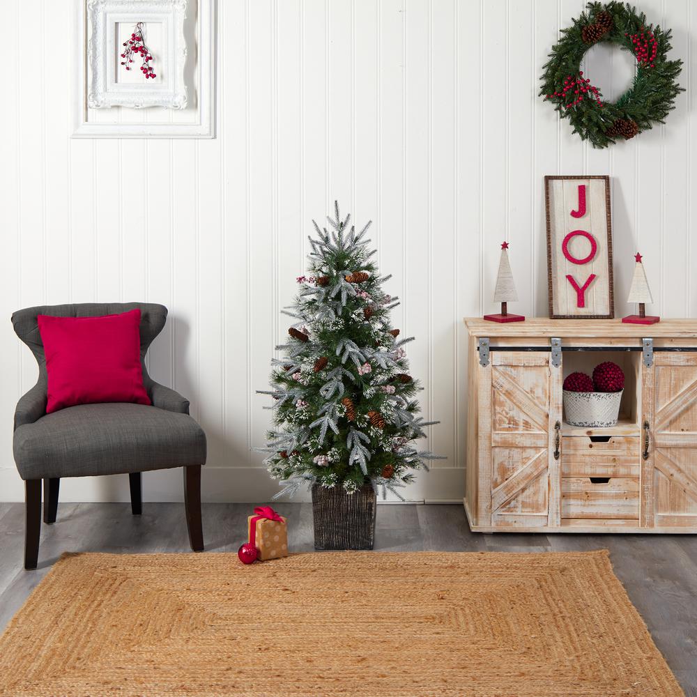 Frosted Artificial Christmas Tree Pre-Lit with 105 LED lights. Picture 10