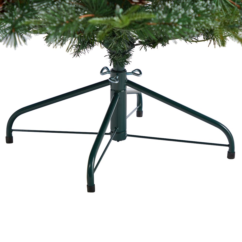 4ft. Snowed Tipped Clermont Mixed Pine Christmas Tree with 200 Clear Lights. Picture 6