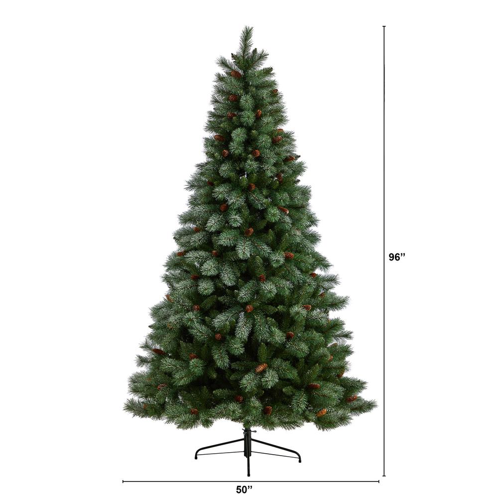 Snowed French Alps Mountain Pine Artificial Christmas Tree. Picture 2