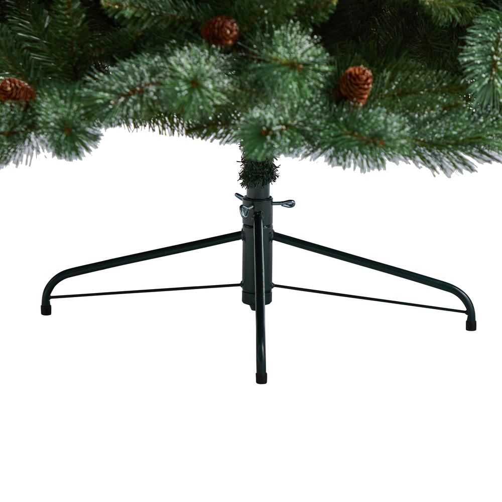 Snowed French Alps Mountain Pine Artificial Christmas Tree. Picture 4