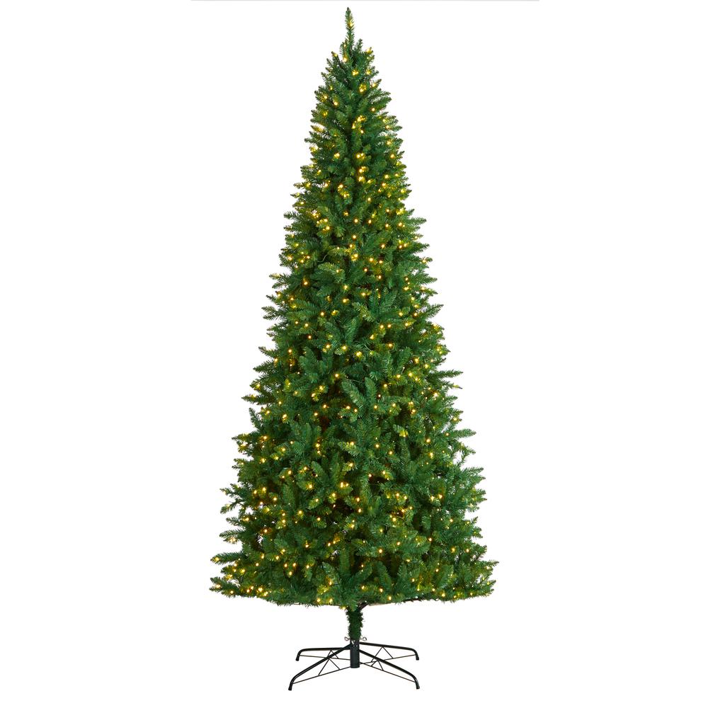 Green Valley Fir Artificial Christmas Tree with 800 Clear LED Lights. Picture 1