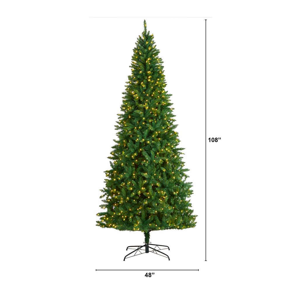 Green Valley Fir Artificial Christmas Tree with 800 Clear LED Lights. Picture 2