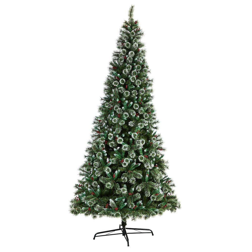 10ft. Frosted Swiss Pine Artificial Christmas Tree with 850 Clear LED Lights. Picture 3