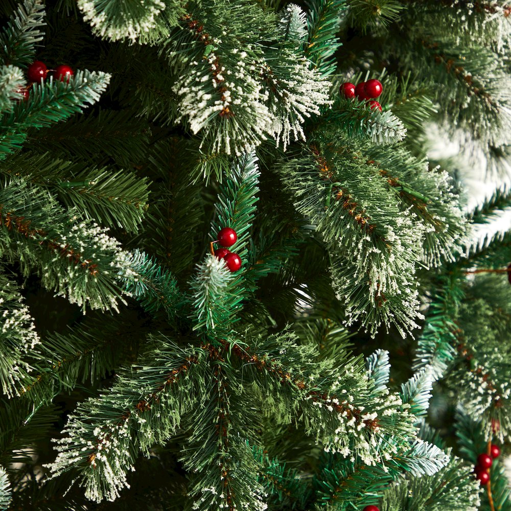 10ft. Frosted Swiss Pine Artificial Christmas Tree with 850 Clear LED Lights. Picture 5