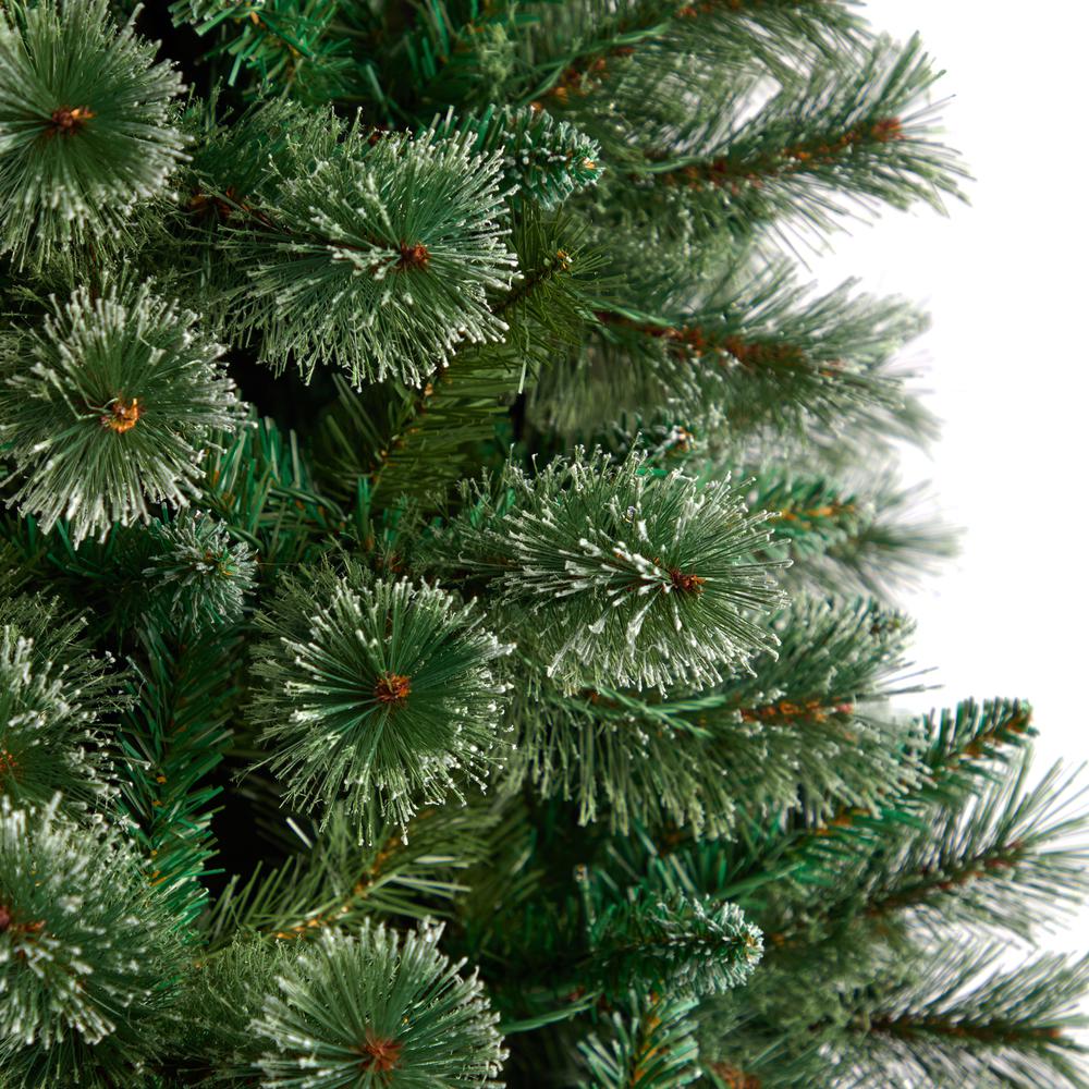 8ft. Wisconsin Slim Snow Tip Pine Artificial Christmas Tree with 600 Clear LED Lights and 908 Bendable Branches. Picture 4