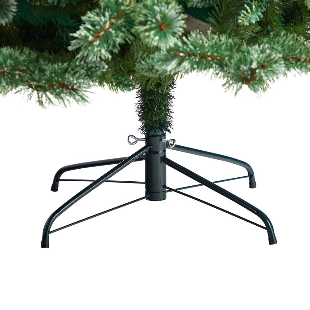 8ft. Wisconsin Slim Snow Tip Pine Artificial Christmas Tree with 600 Clear LED Lights and 908 Bendable Branches. Picture 5