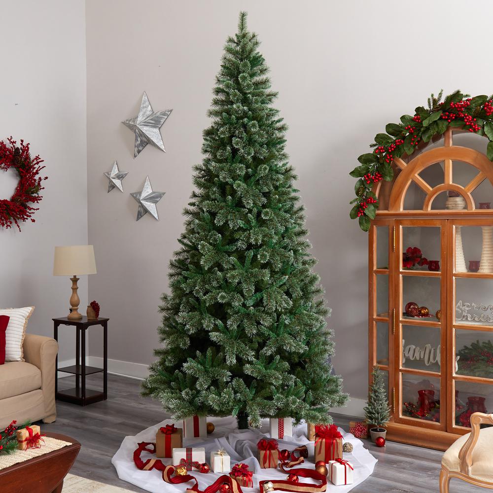 Wisconsin Slim Snow Tip Pine Artificial Christmas Tree. Picture 8
