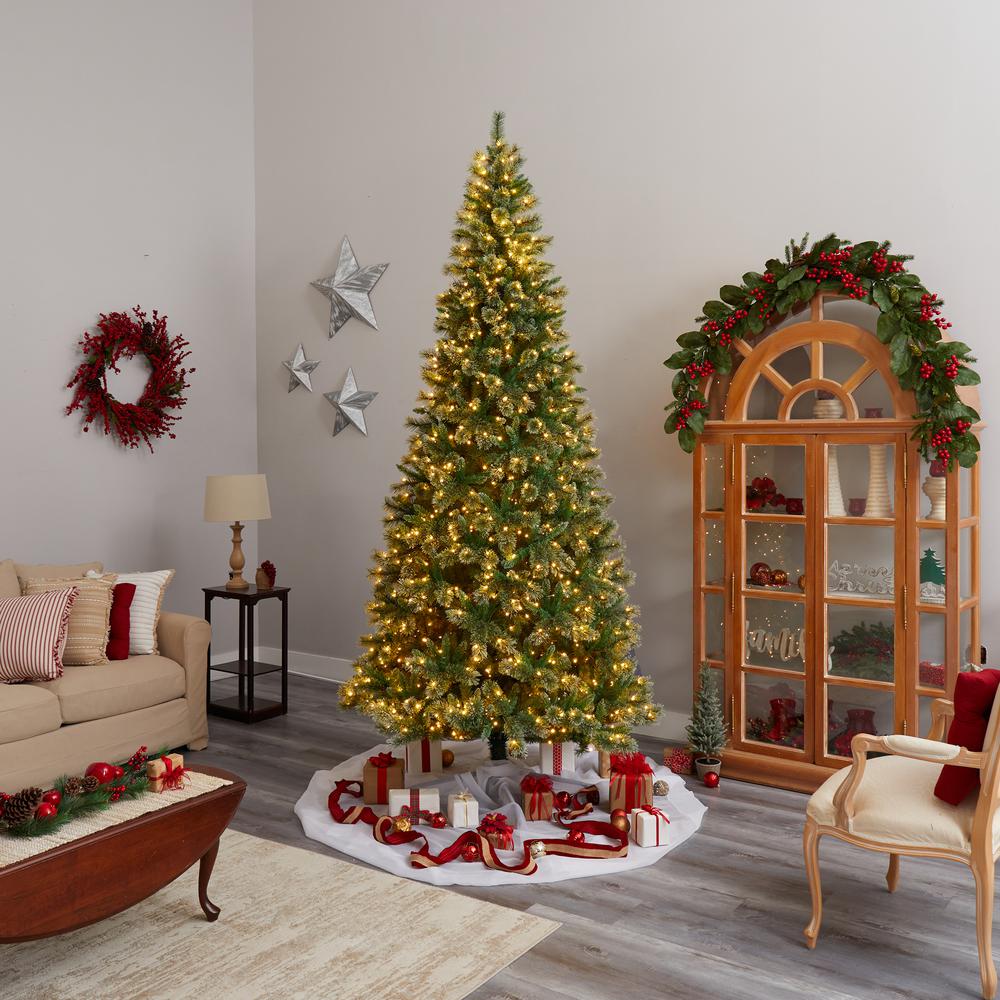 Wisconsin Slim Snow Tip Pine Artificial Christmas Tree. Picture 9