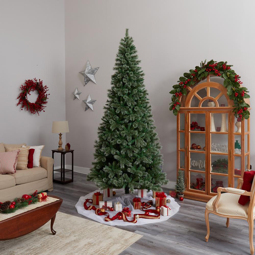 Wisconsin Slim Snow Tip Pine Artificial Christmas Tree. Picture 10