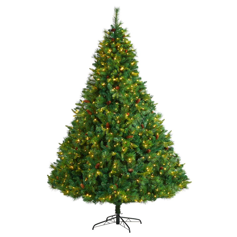 8ft. West Virginia Mixed Pine Christmas Tree with 700 Clear LED Lights. Picture 1