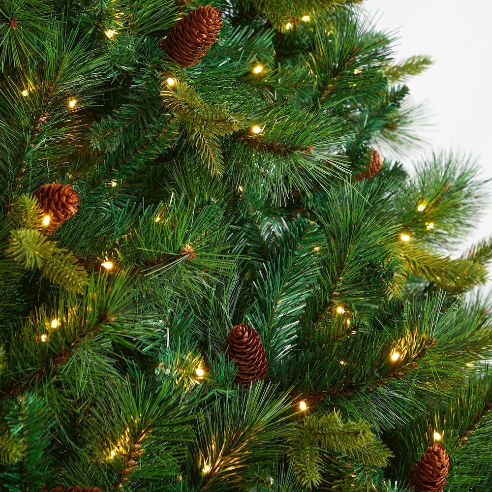 8ft. West Virginia Mixed Pine Christmas Tree with 700 Clear LED Lights. Picture 4