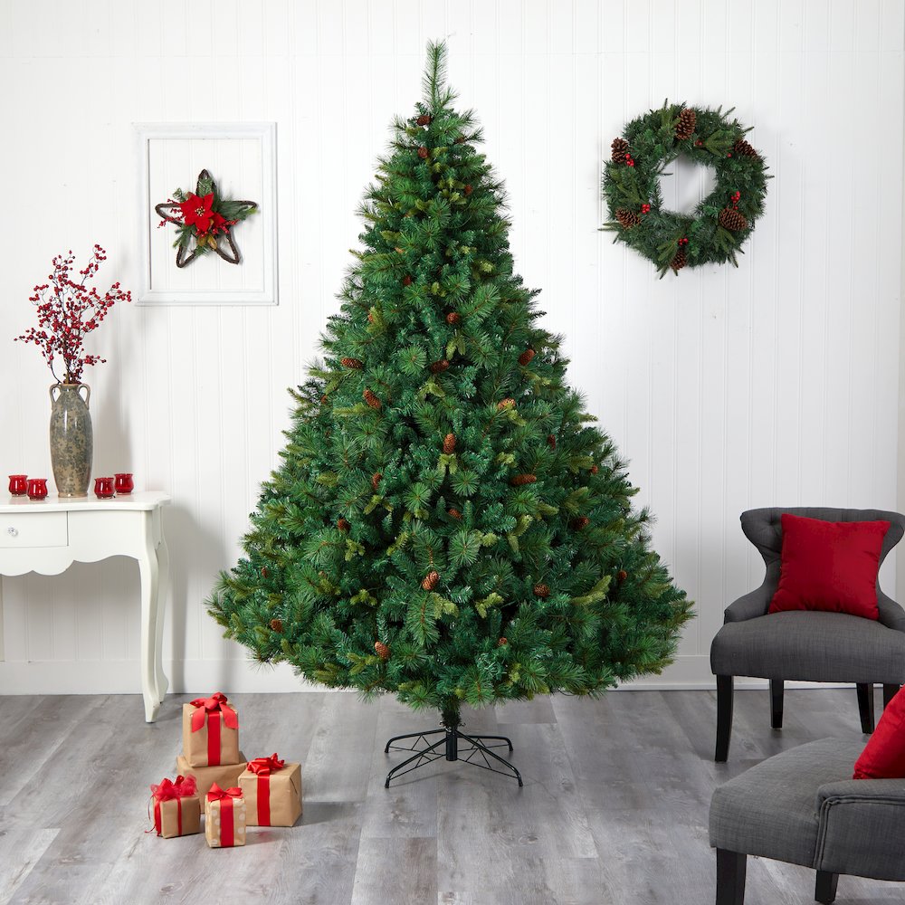 8ft. West Virginia Mixed Pine Christmas Tree with 700 Clear LED Lights. Picture 8