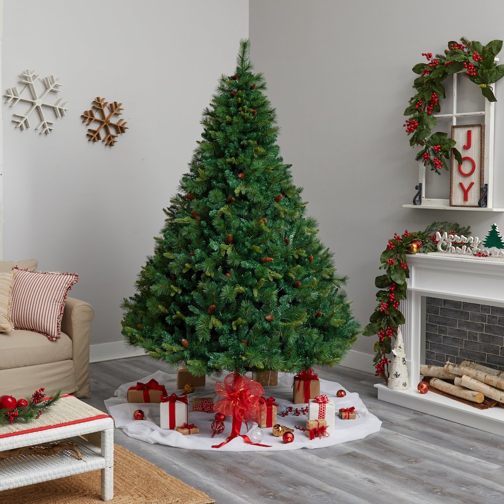 8ft. West Virginia Mixed Pine Christmas Tree with 700 Clear LED Lights. Picture 10