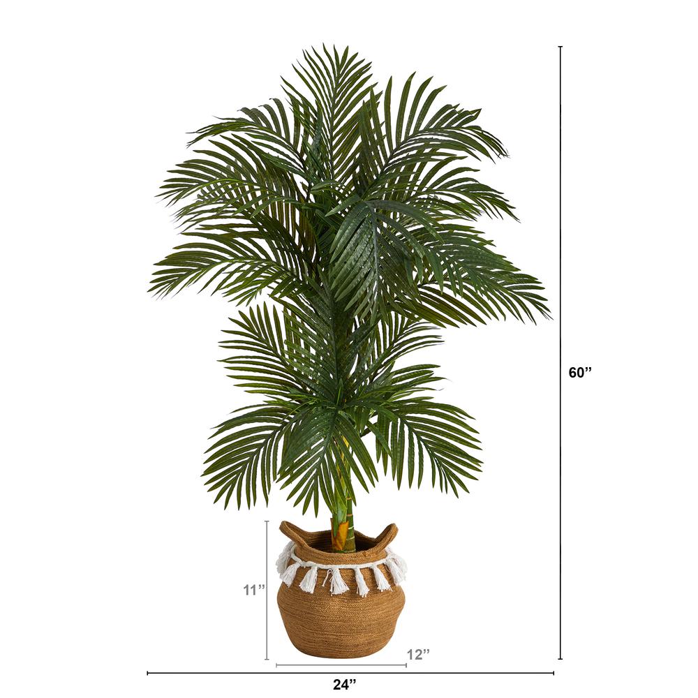 5ft. Artificial Double Stalk Golden Cane Palm Tree. Picture 2