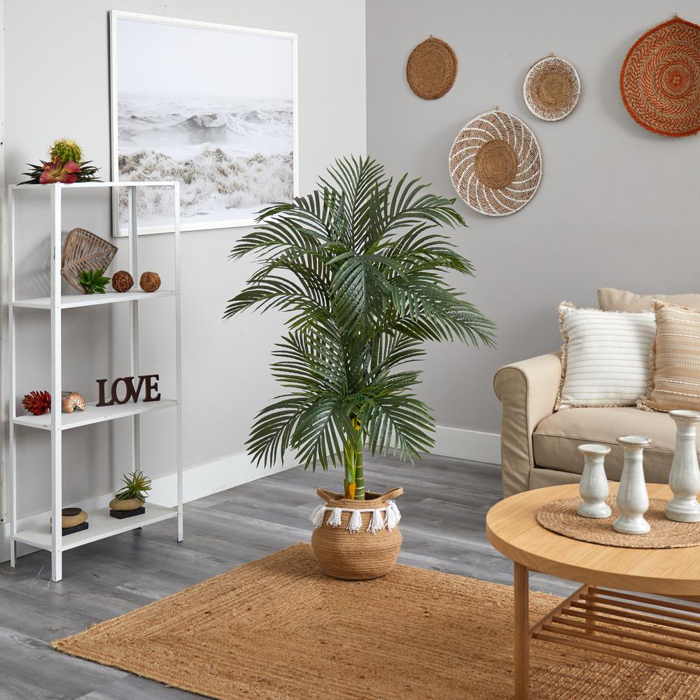 5ft. Artificial Double Stalk Golden Cane Palm Tree. Picture 3