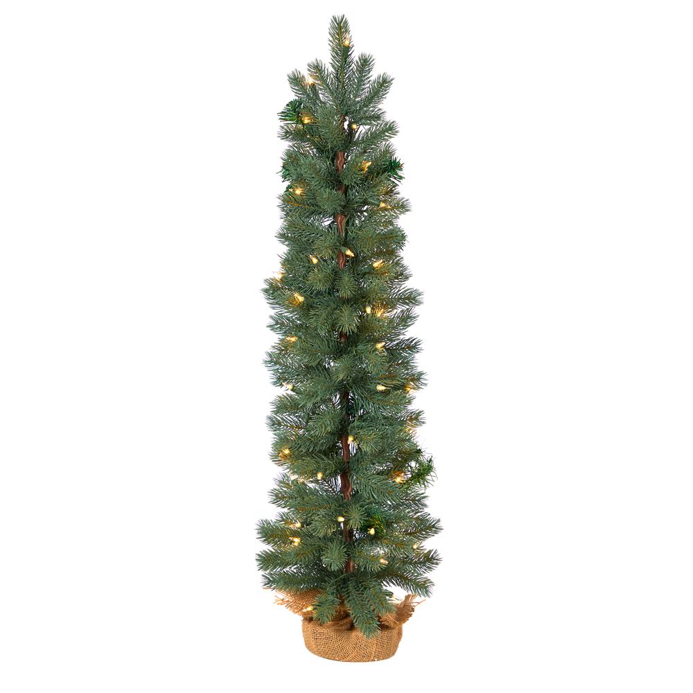 Green Pine Artificial Christmas Tree with 50 Warm White Lights Set. Picture 1