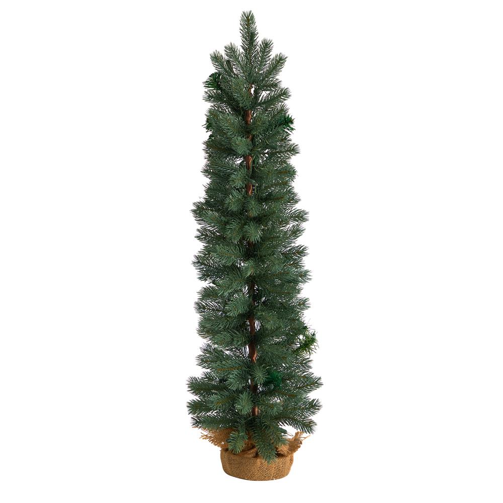 Green Pine Artificial Christmas Tree with 50 Warm White Lights Set. Picture 3