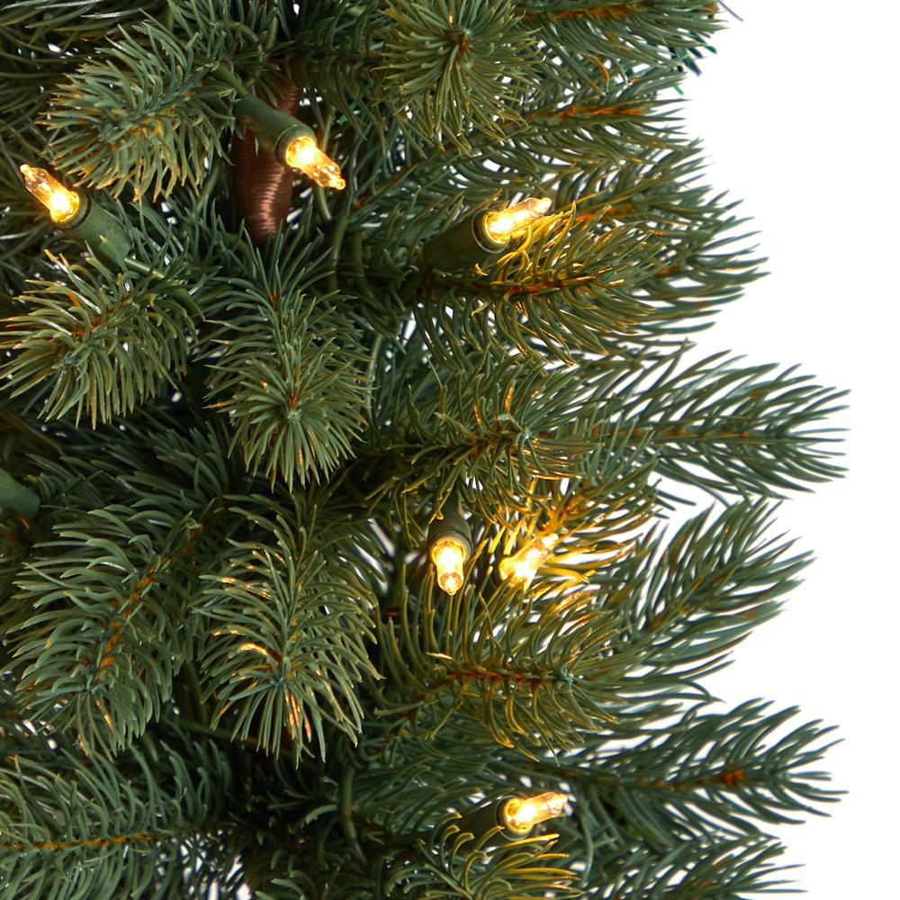Green Pine Artificial Christmas Tree with 50 Warm White Lights Set. Picture 4