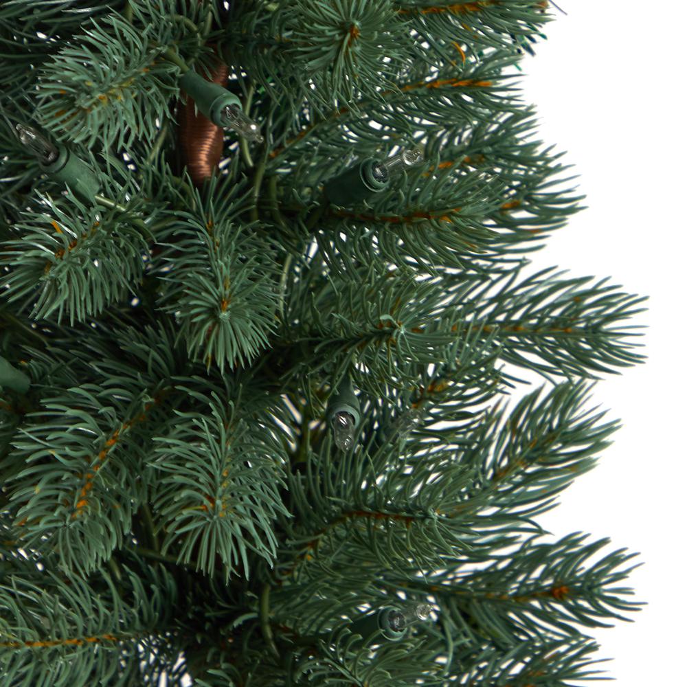 Green Pine Artificial Christmas Tree with 50 Warm White Lights Set. Picture 5