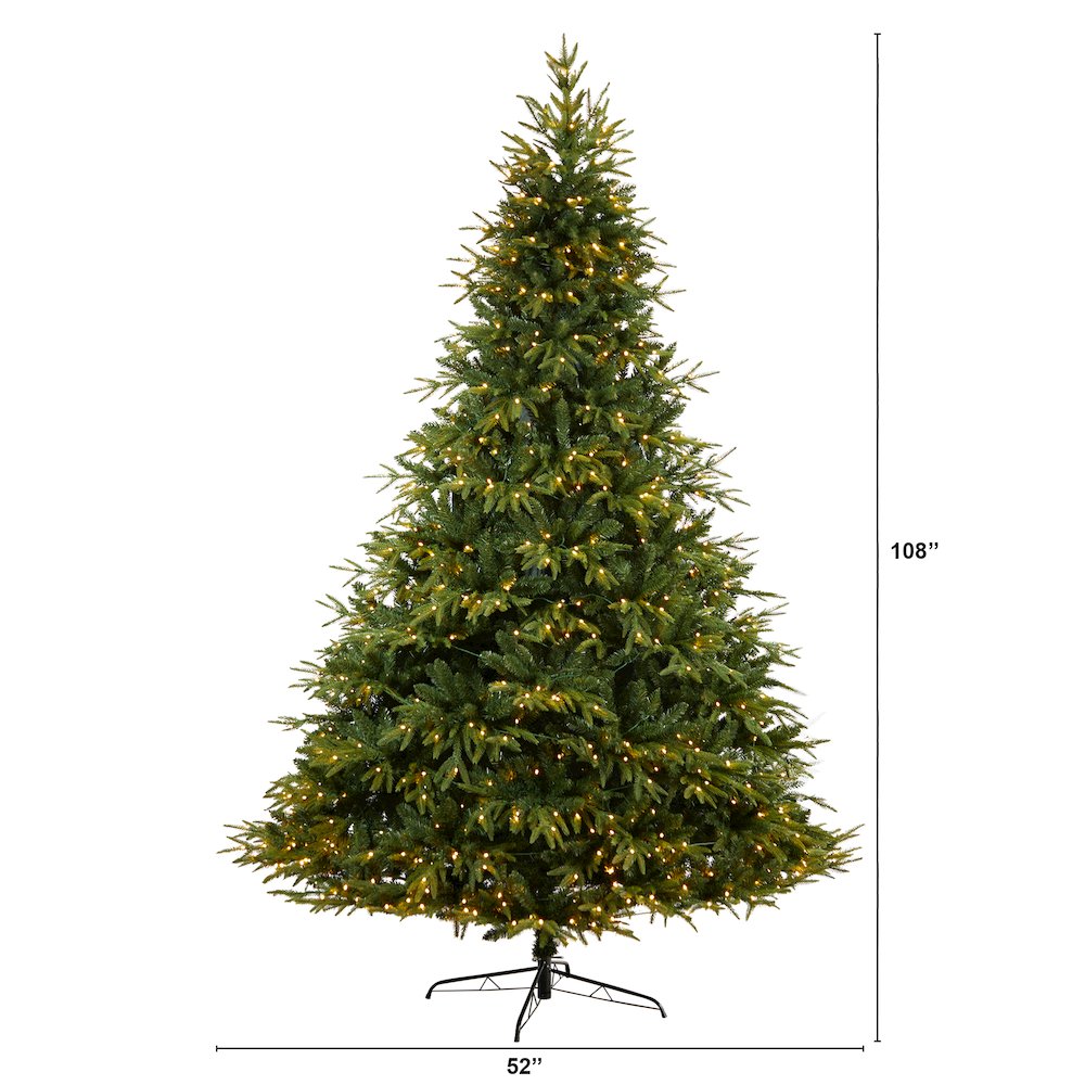 9ft. Colorado Mountain Fir Artificial Christmas Tree with 900 Multi LED Lights. Picture 2