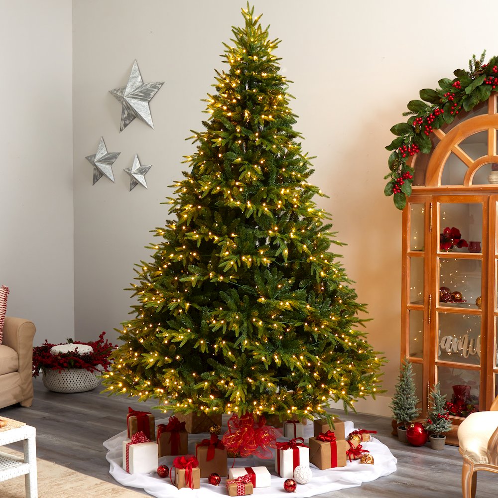9ft. Colorado Mountain Fir Artificial Christmas Tree with 900 Multi LED Lights. Picture 7