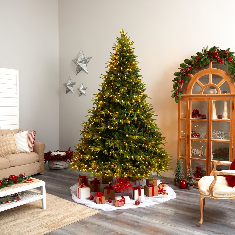 9ft. Colorado Mountain Fir Artificial Christmas Tree with 900 Multi LED Lights. Picture 9