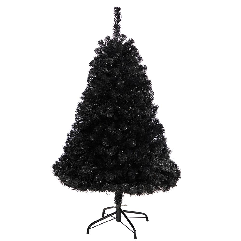 4ft. Black Artificial Christmas Tree with 170 Clear LED Lights. Picture 3