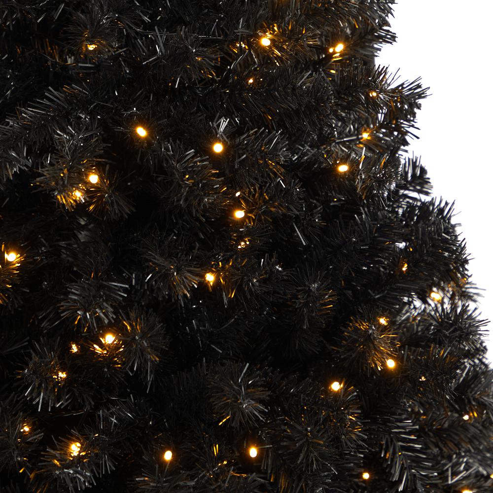 4ft. Black Artificial Christmas Tree with 170 Clear LED Lights. Picture 4