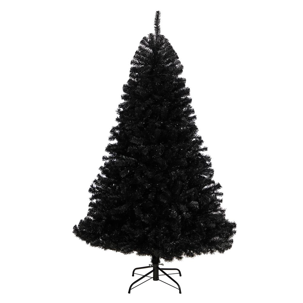 6ft. Black Artificial Christmas Tree with 400 Clear LED Lights and 1036 Tips. Picture 3