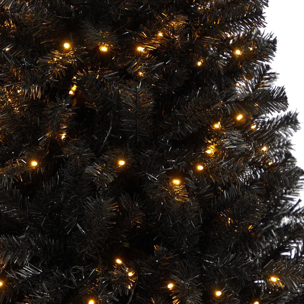 6ft. Black Artificial Christmas Tree with 400 Clear LED Lights and 1036 Tips. Picture 4