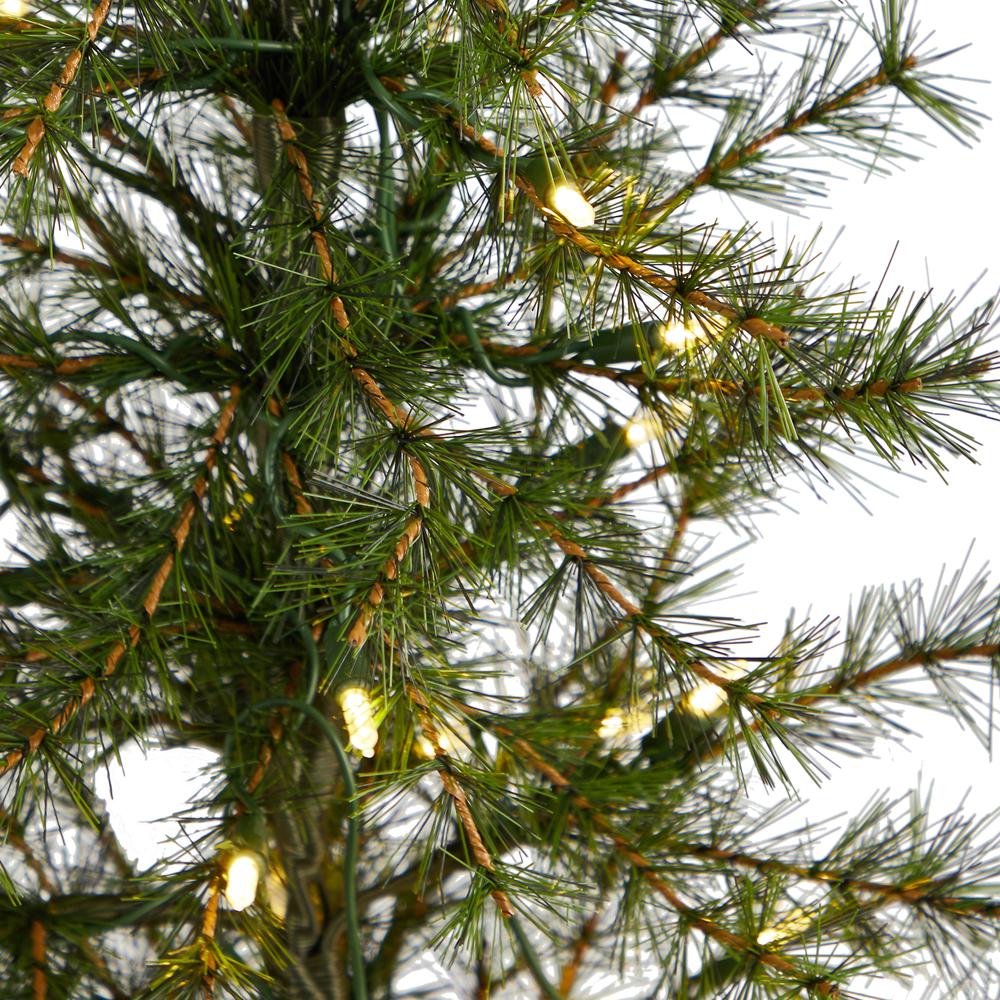 3ft. Artificial Christmas Tree with 50 Clear LED Lights Set in a Burlap Base. Picture 4