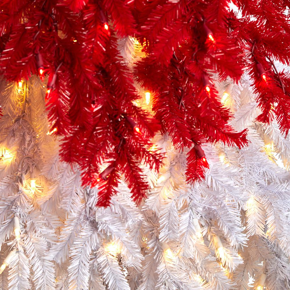 9ft. Holiday Red Santa Hat Christmas Tree with 600 LED lights and 1992 Bendable Branches. Picture 3