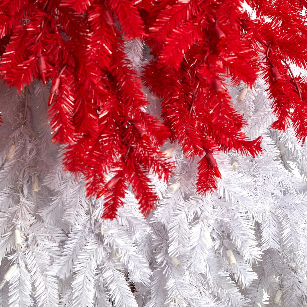 9ft. Holiday Red Santa Hat Christmas Tree with 600 LED lights and 1992 Bendable Branches. Picture 4