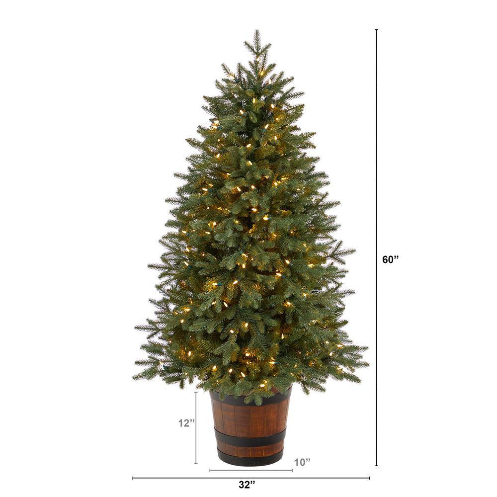 Colorado Aspen Pre-Lit Artificial Porch Christmas Tree with 200 LED lights. Picture 2