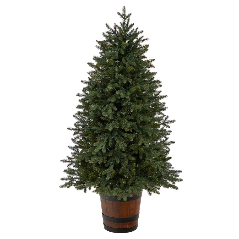Colorado Aspen Pre-Lit Artificial Porch Christmas Tree with 200 LED lights. Picture 3