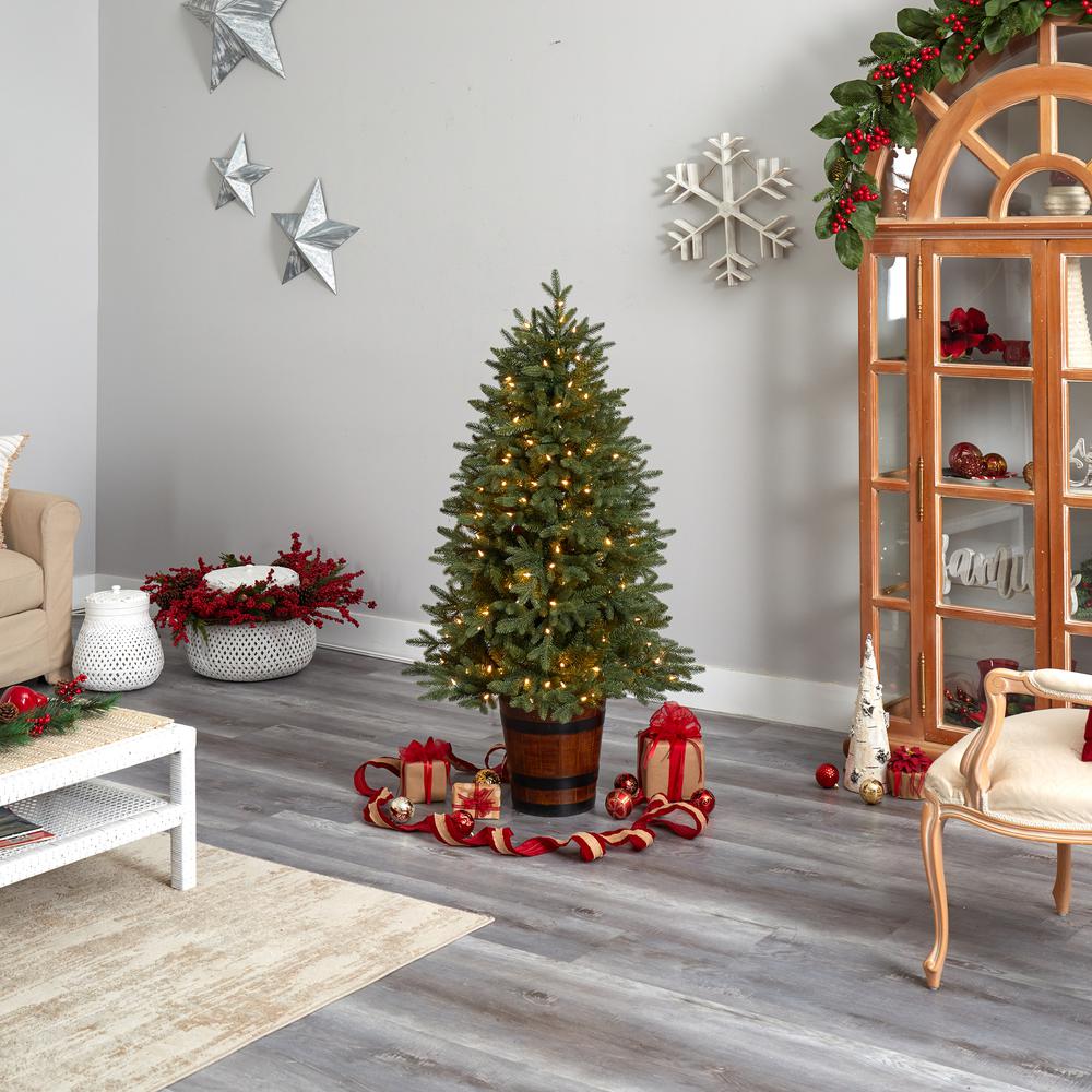 Colorado Aspen Pre-Lit Artificial Porch Christmas Tree with 200 LED lights. Picture 9